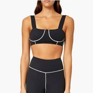 NEW We Wore What Corset Crop Sleeveless Tank Top in Black/White Size Small